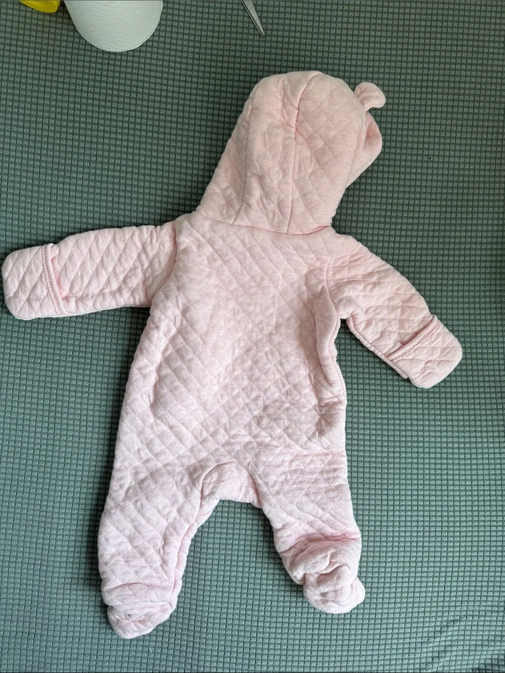 Carter's Light Pink Quilted Hooded Footed One-Piece